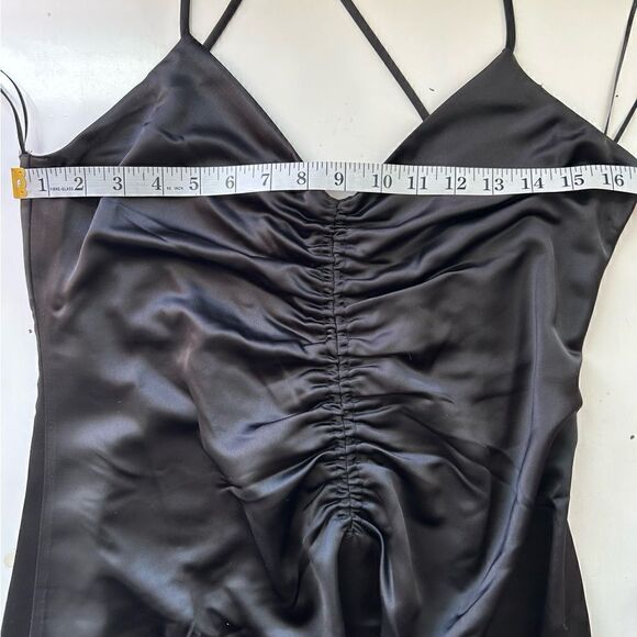 Jason Wu Black Ruched Front Tie Shoulder Maxi Dress Size Large - Picture 10 of 10